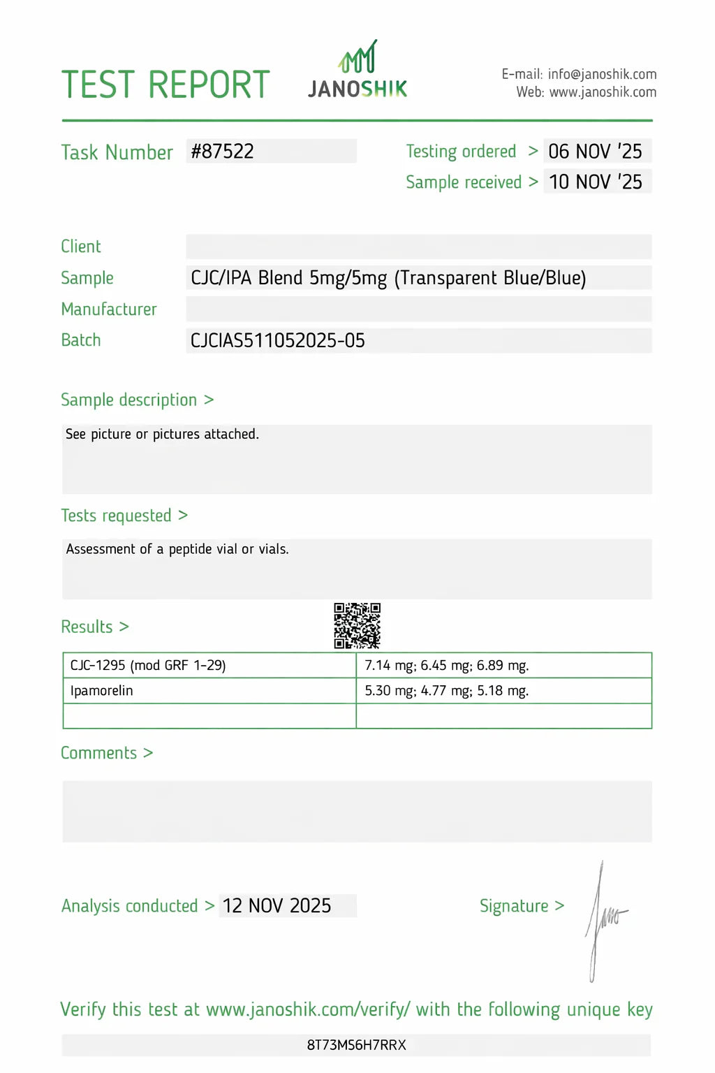 CJC-no DAC / Ipamorelin Blend – 5mg/5mg