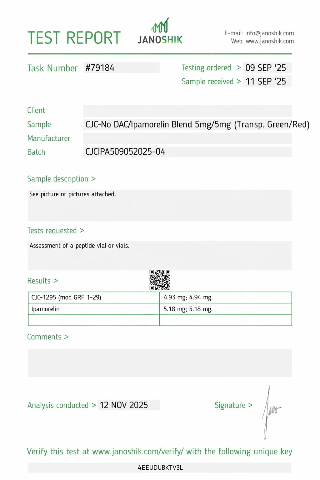 CJC-no DAC / Ipamorelin Blend – 5mg/5mg